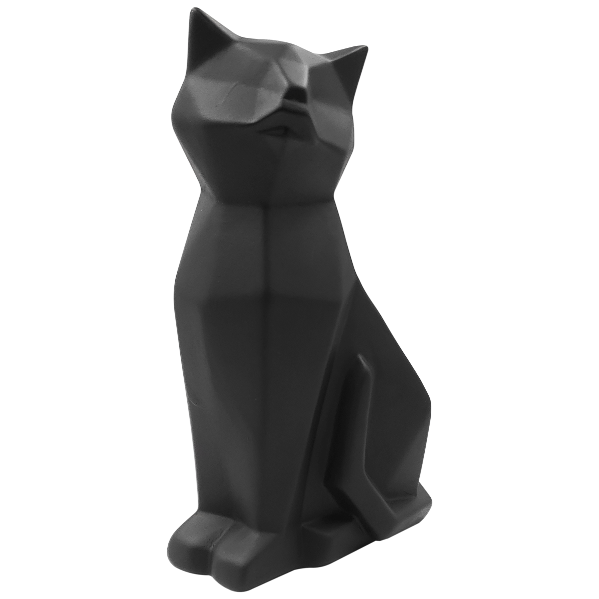 Maceta en forma de gato geométrico de cerámica mate