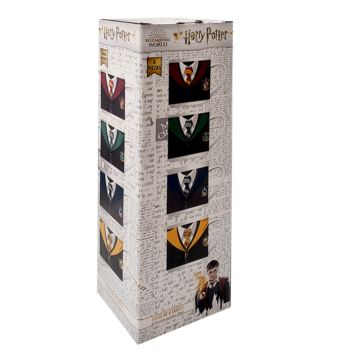 Juego de 4 tazas apilables Harry Potter de porcelana