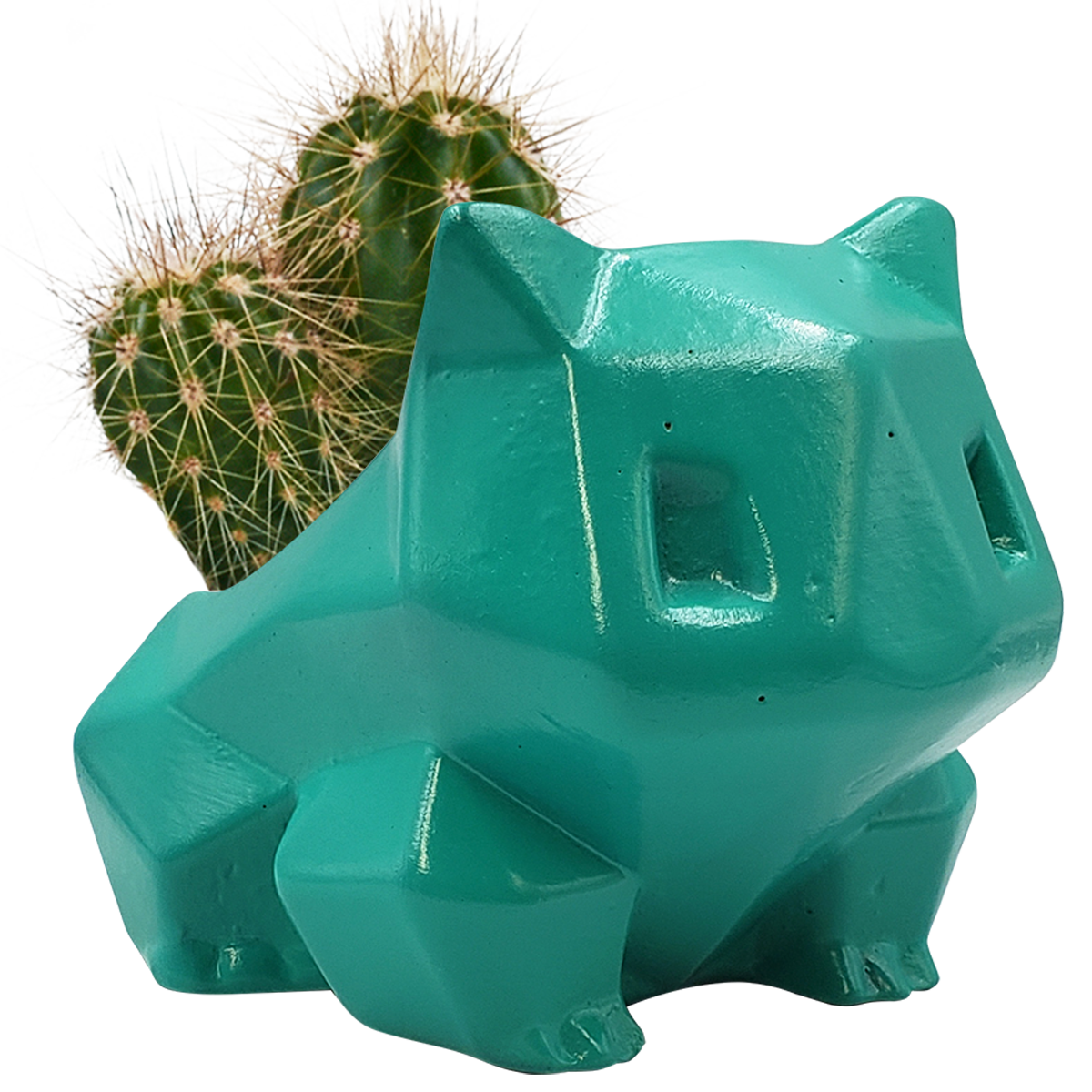 Maceta de cerámica Bulbasaur geométrico