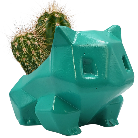 Maceta de cerámica Bulbasaur geométrico