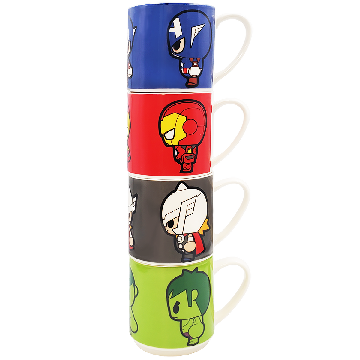 Juego de 4 tazas apilables Avengers de porcelana 330 Ml
