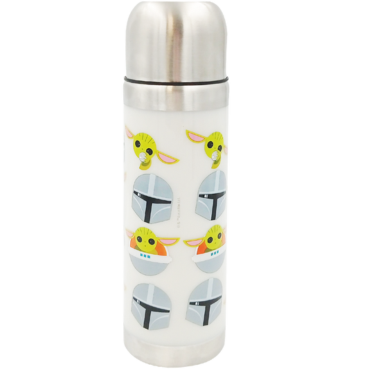 Botella termo de doble pared, tapa de acero Baby Yoda