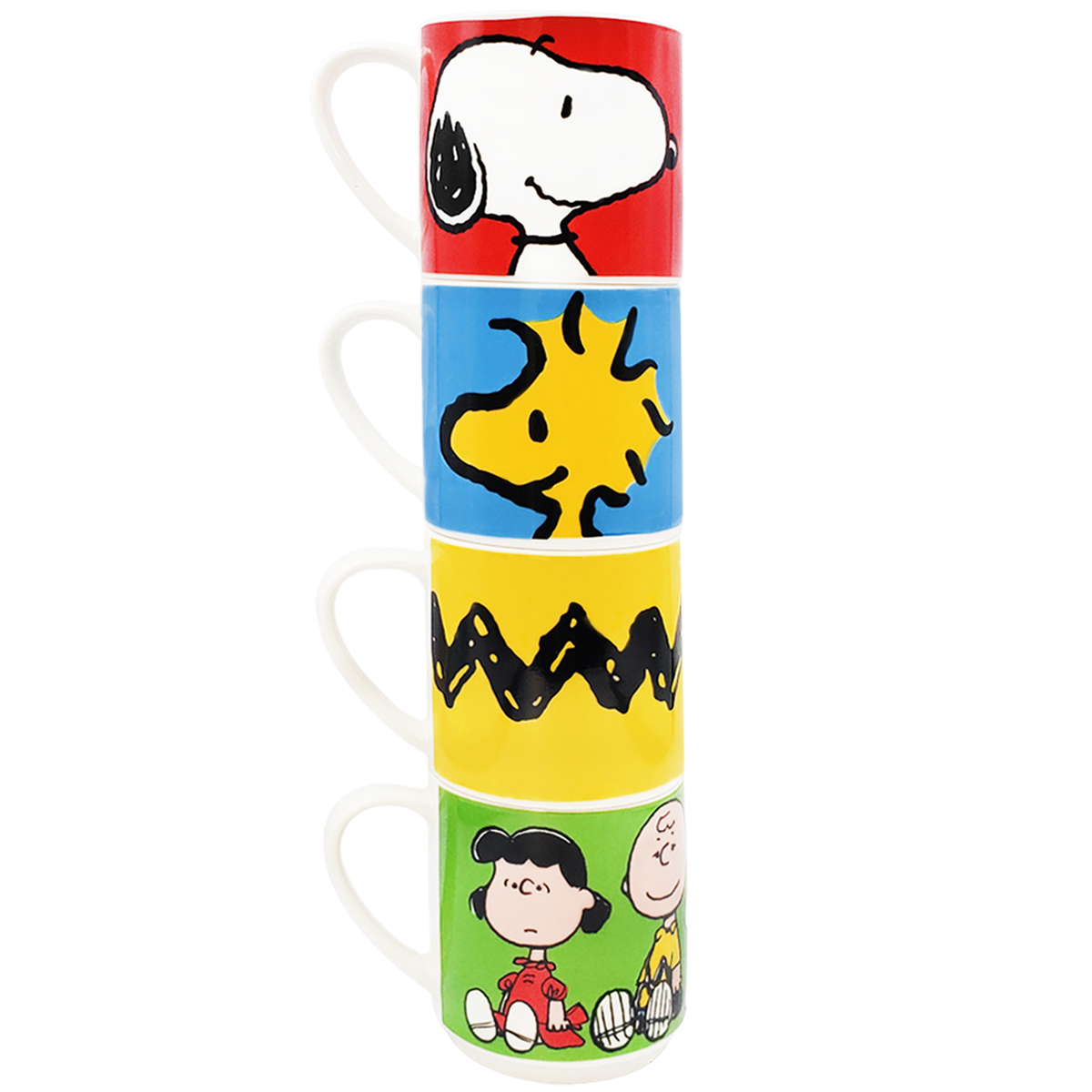 Juego de 4 tazas apilables Peanuts de porcelana 330 Ml