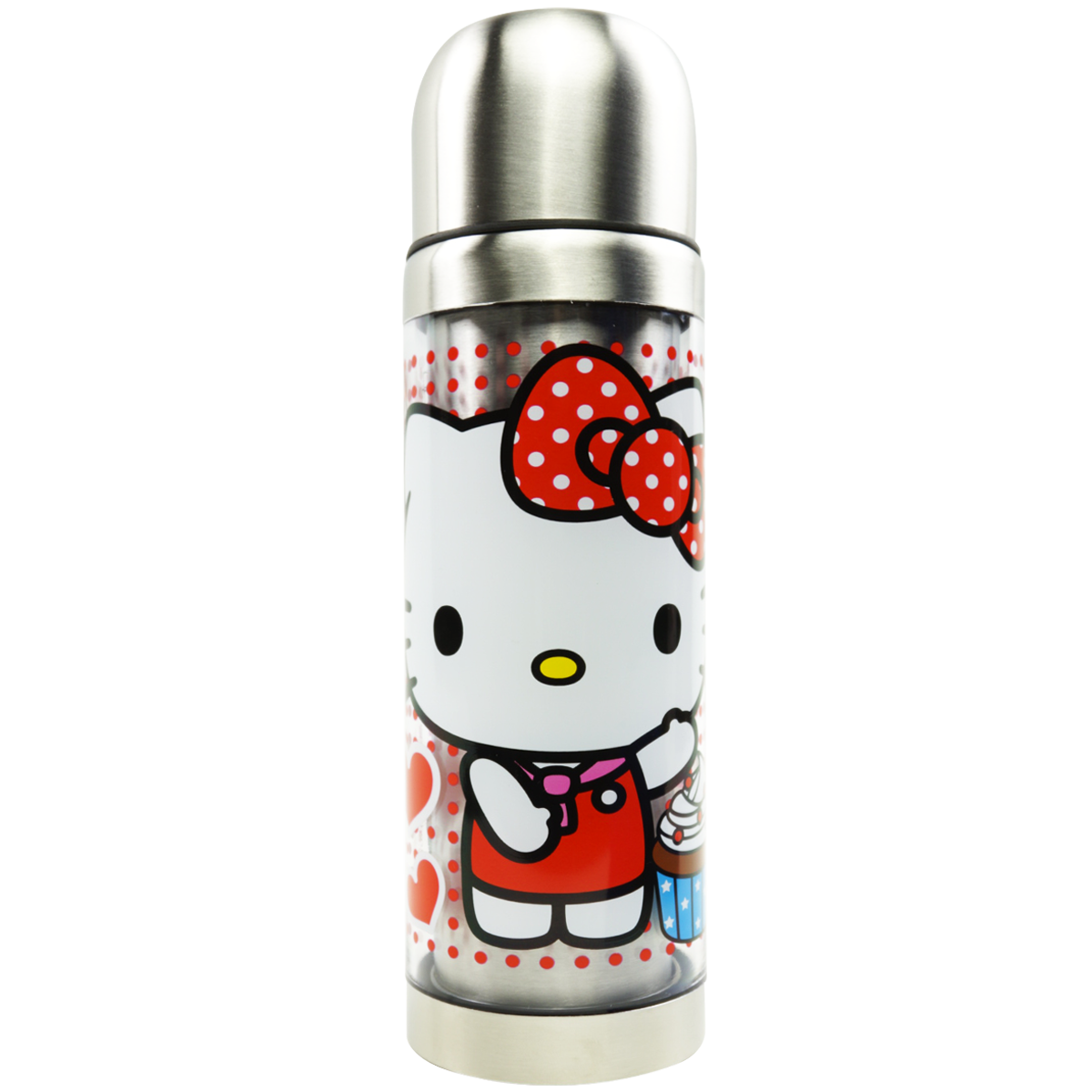 Botella termo de doble pared, tapa de acero Hello Kitty
