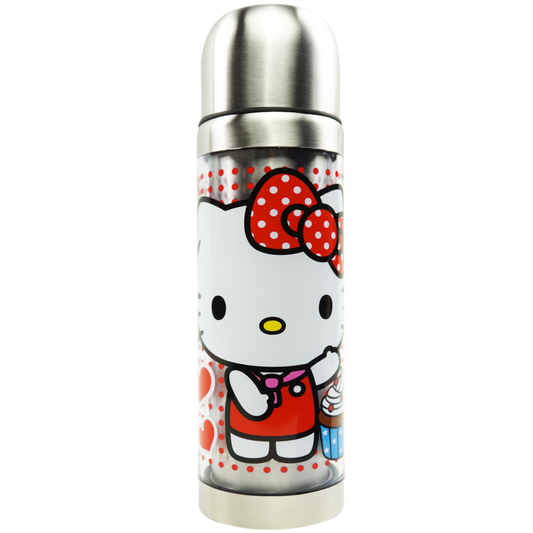 Botella termo de doble pared, tapa de acero Hello Kitty