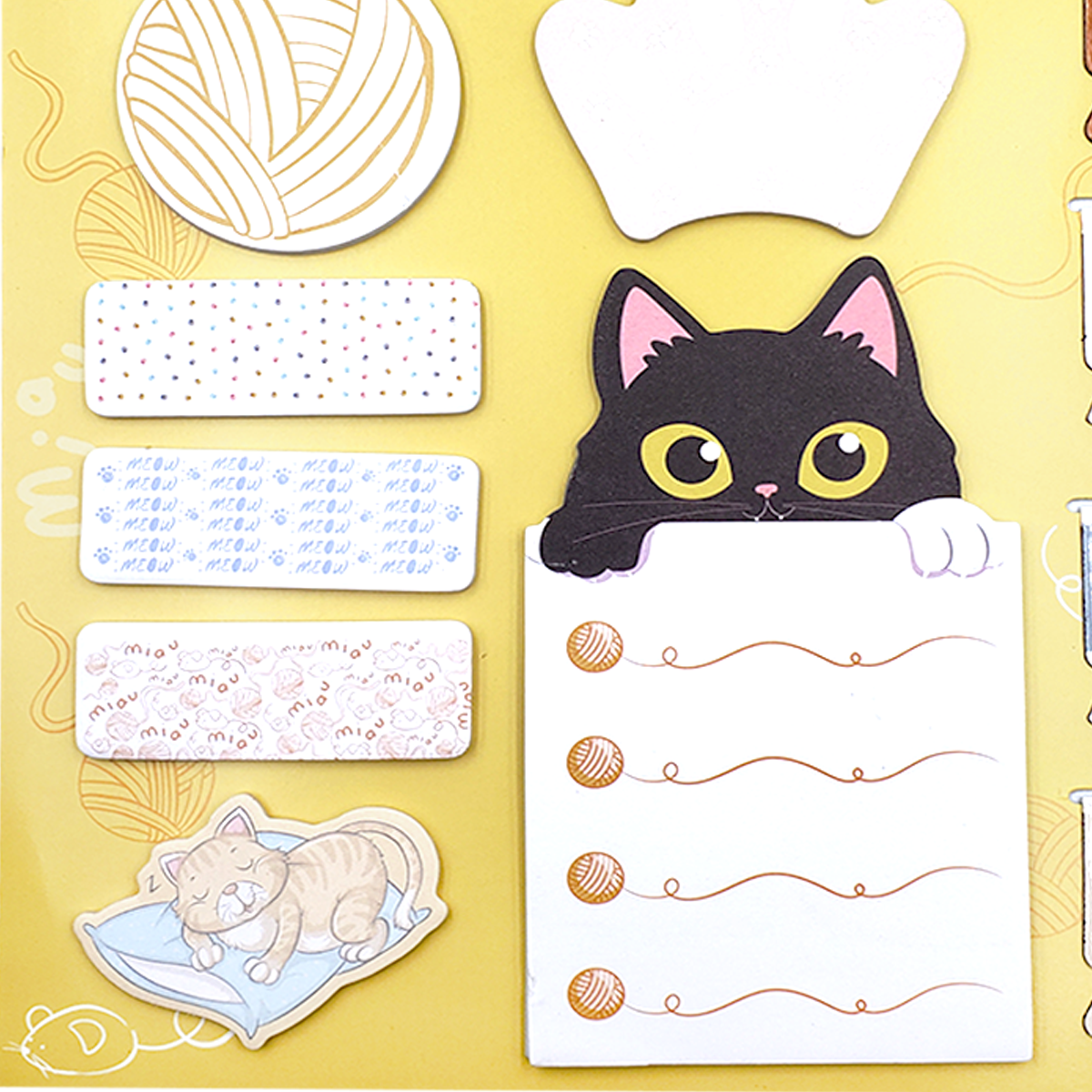 Planilla de Post it diseño gatitos