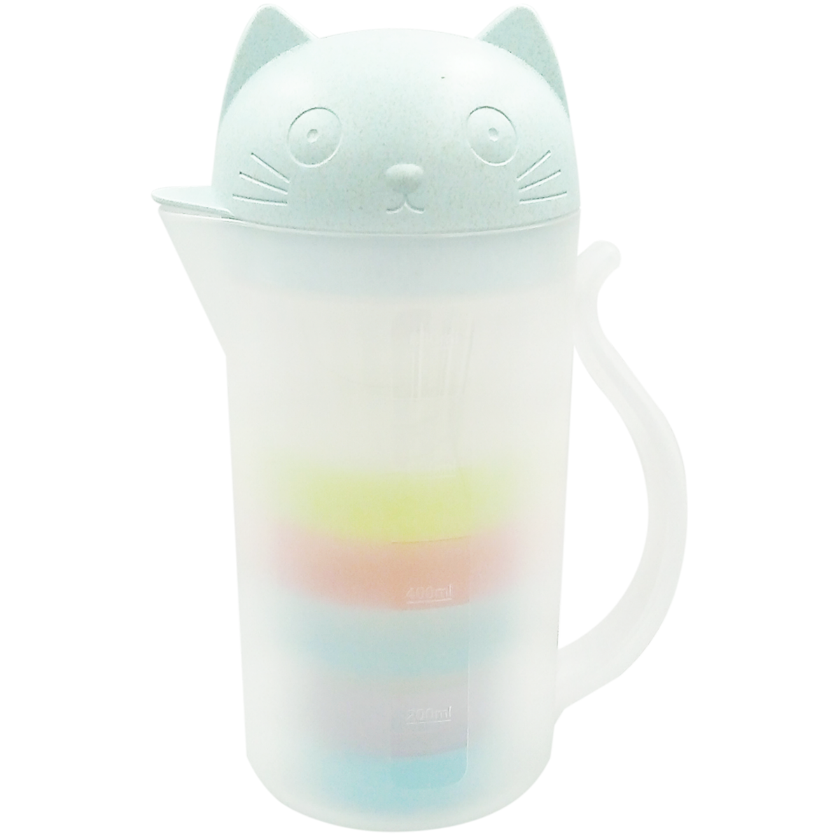 Jarra de gatito con 4 tazas - Azul