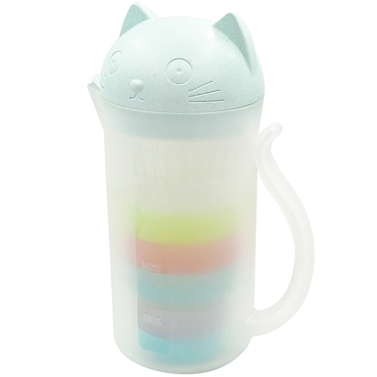 Jarra de gatito con 4 tazas - Azul