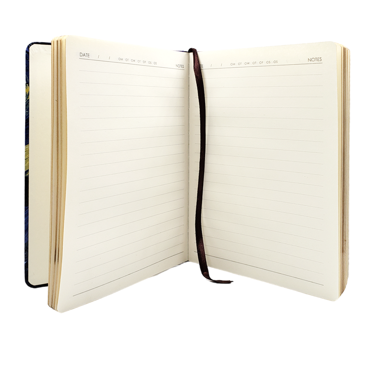 Libreta de arte Van Gogh con borde dorado