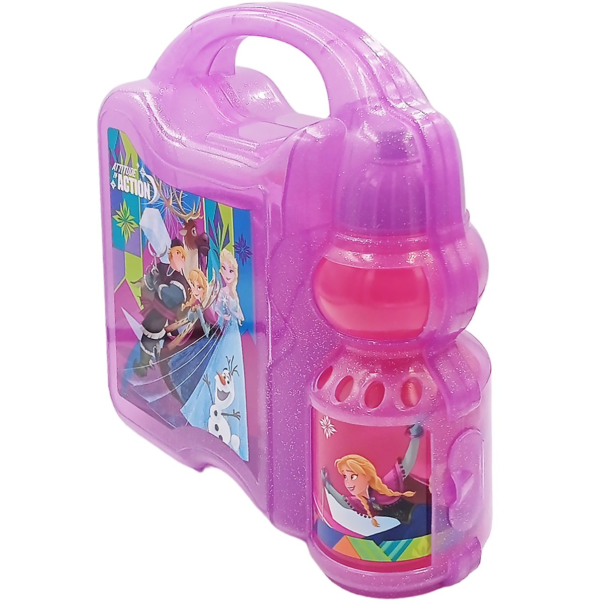 Lonchera infantil con porta vaso de plástico Frozen