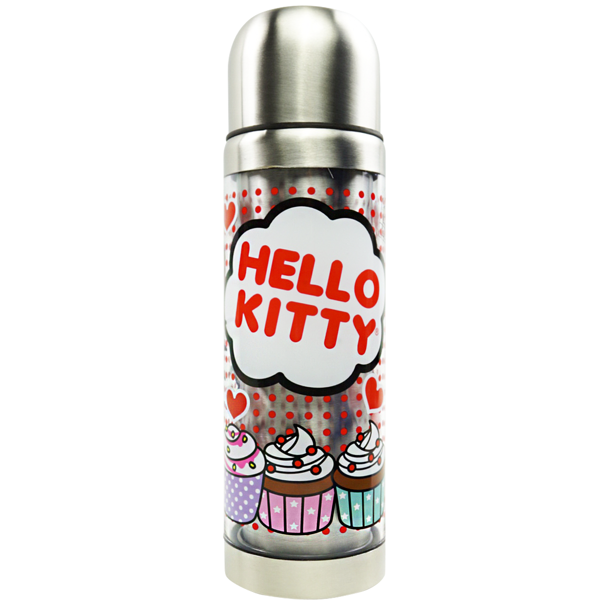 Botella termo de doble pared, tapa de acero Hello Kitty