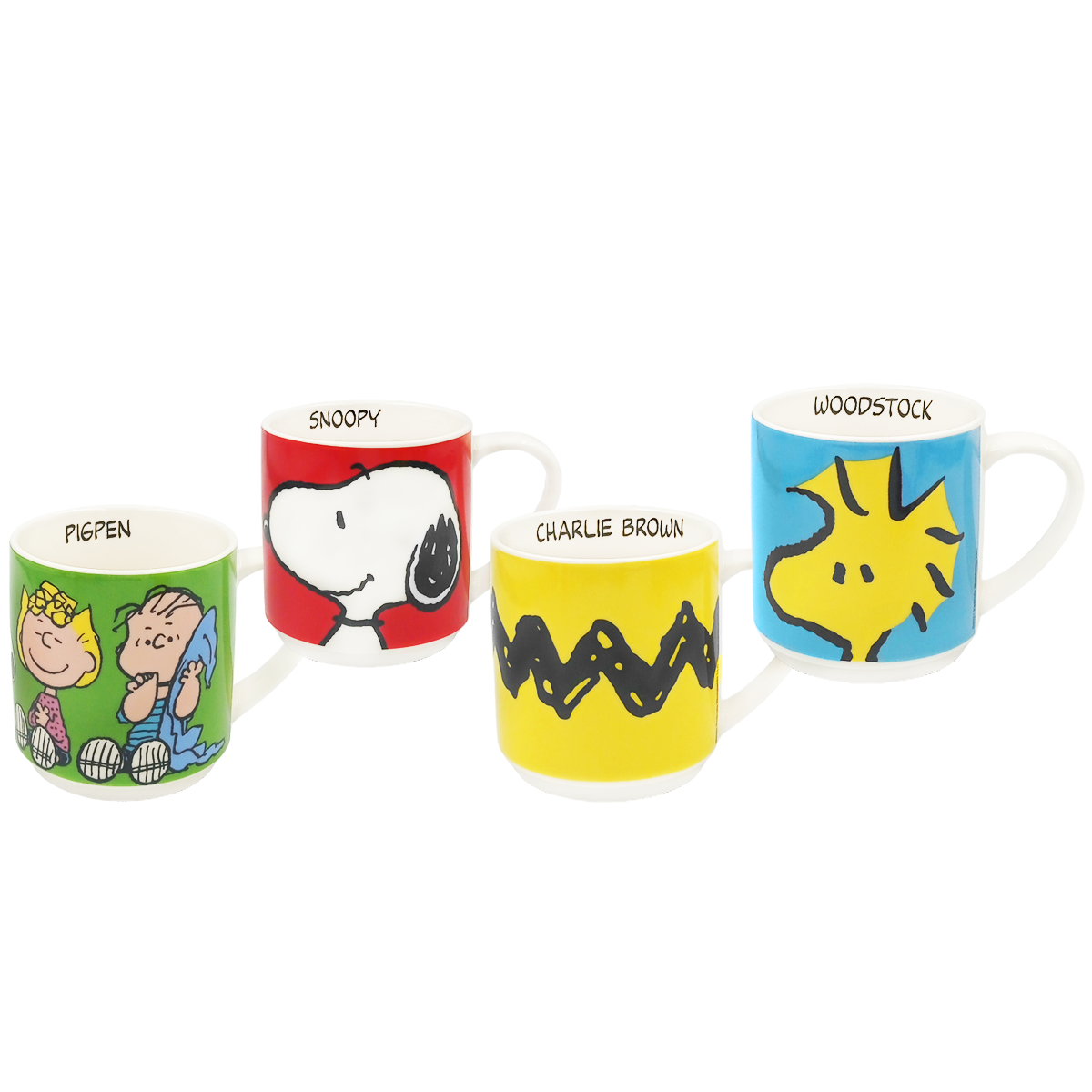 Juego de 4 tazas apilables Peanuts de porcelana 330 Ml