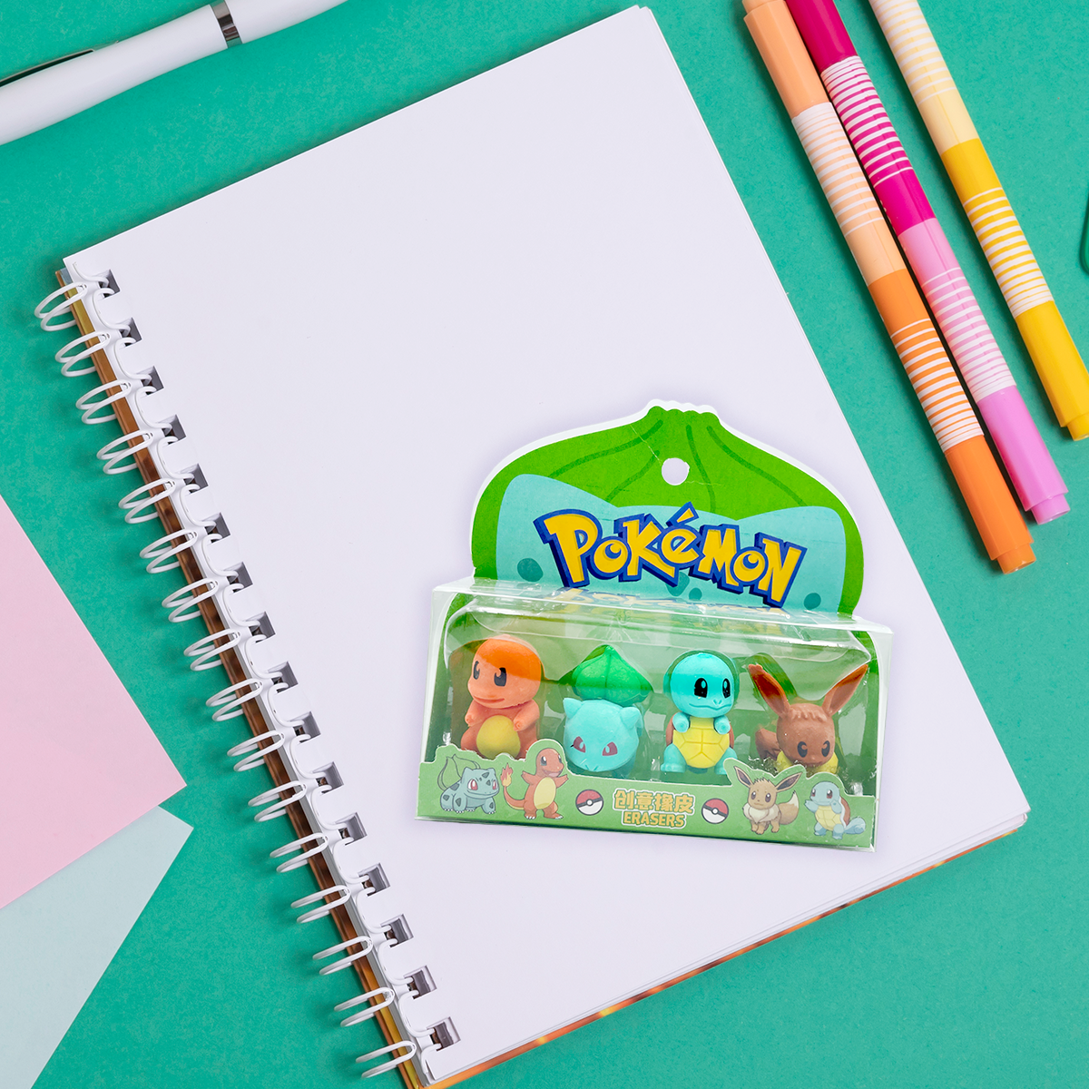 Pack de 4 gomas - Pokemon 2