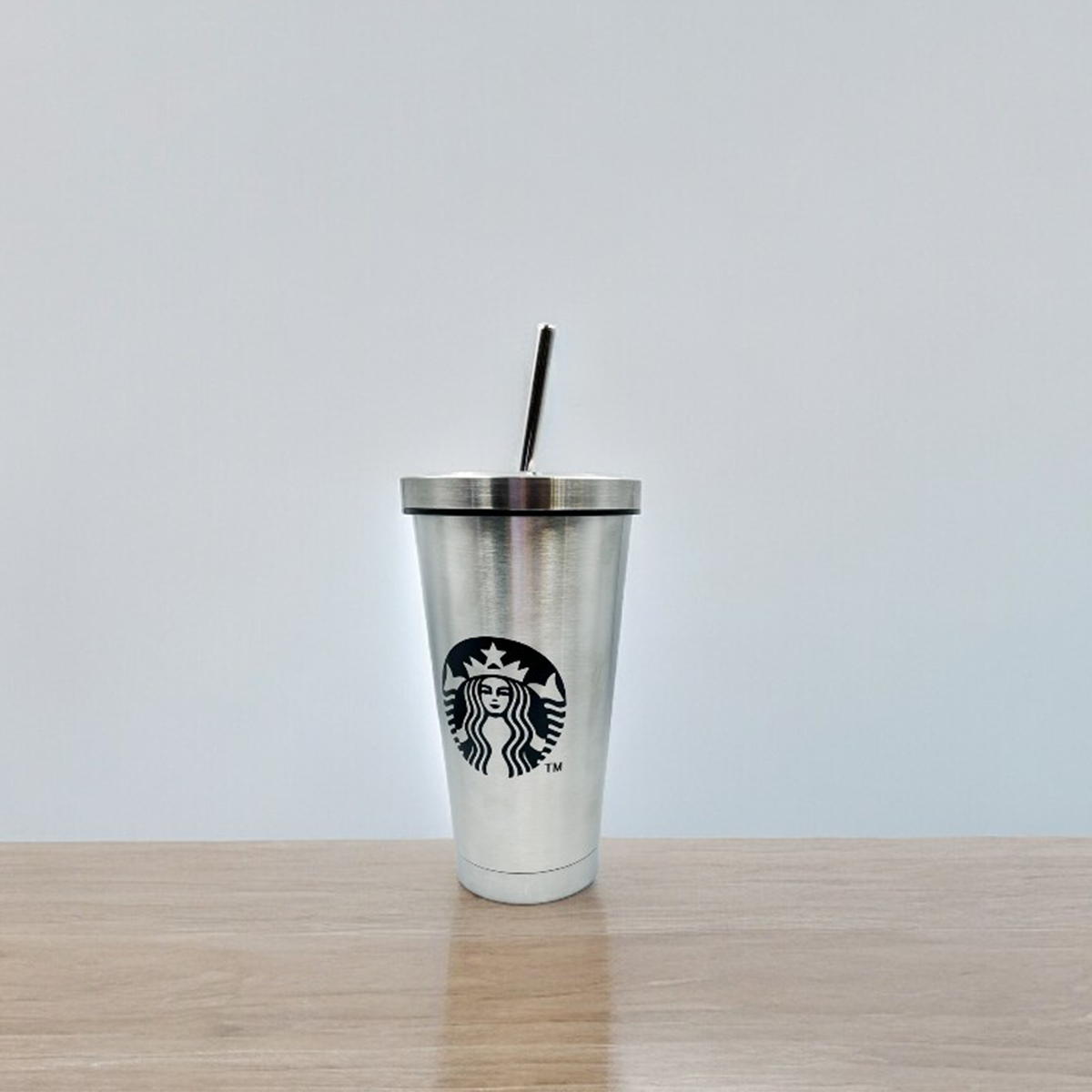 Vaso de metal con popote - Sirena