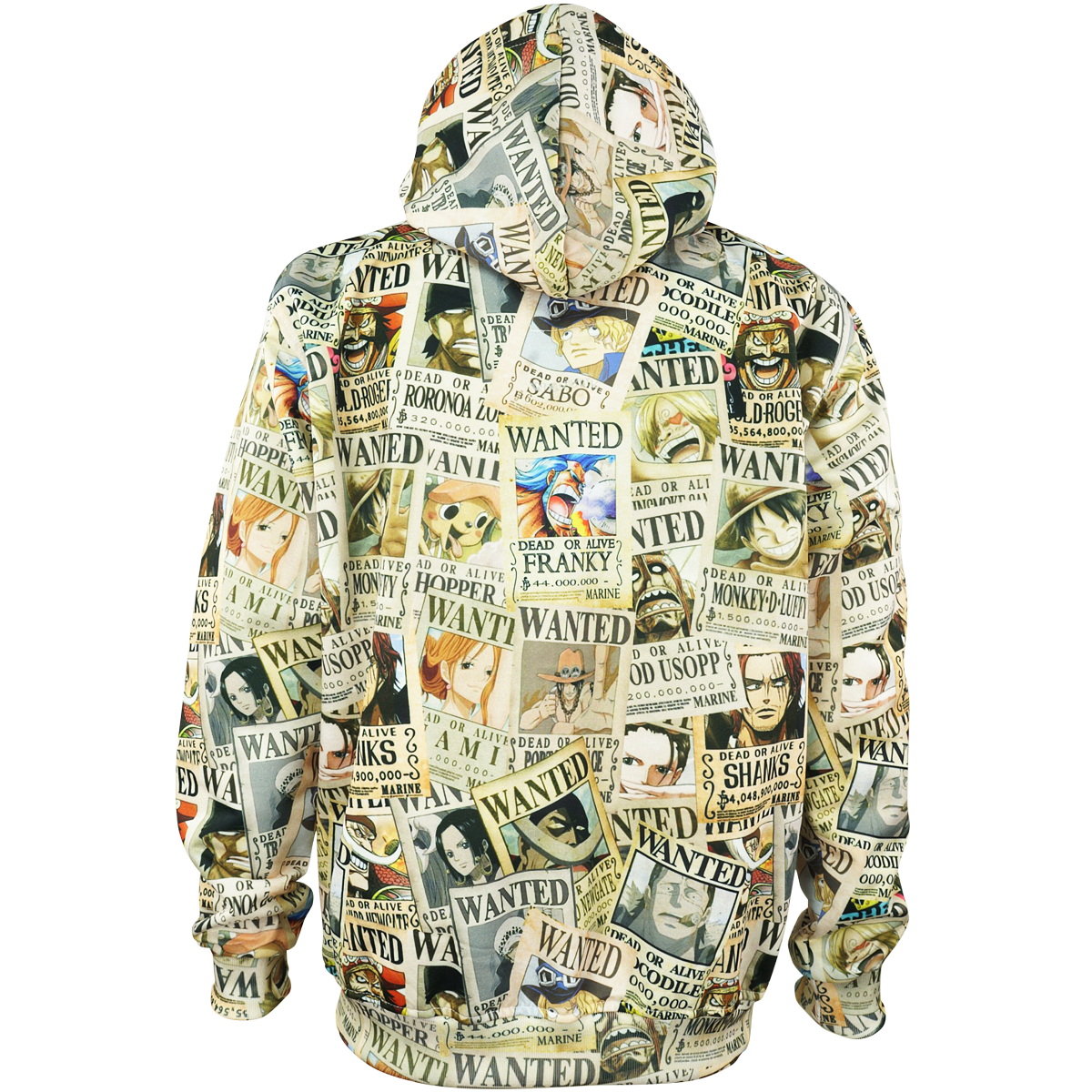 Sudadera hoddie cerrada con gorro negra - One Piece