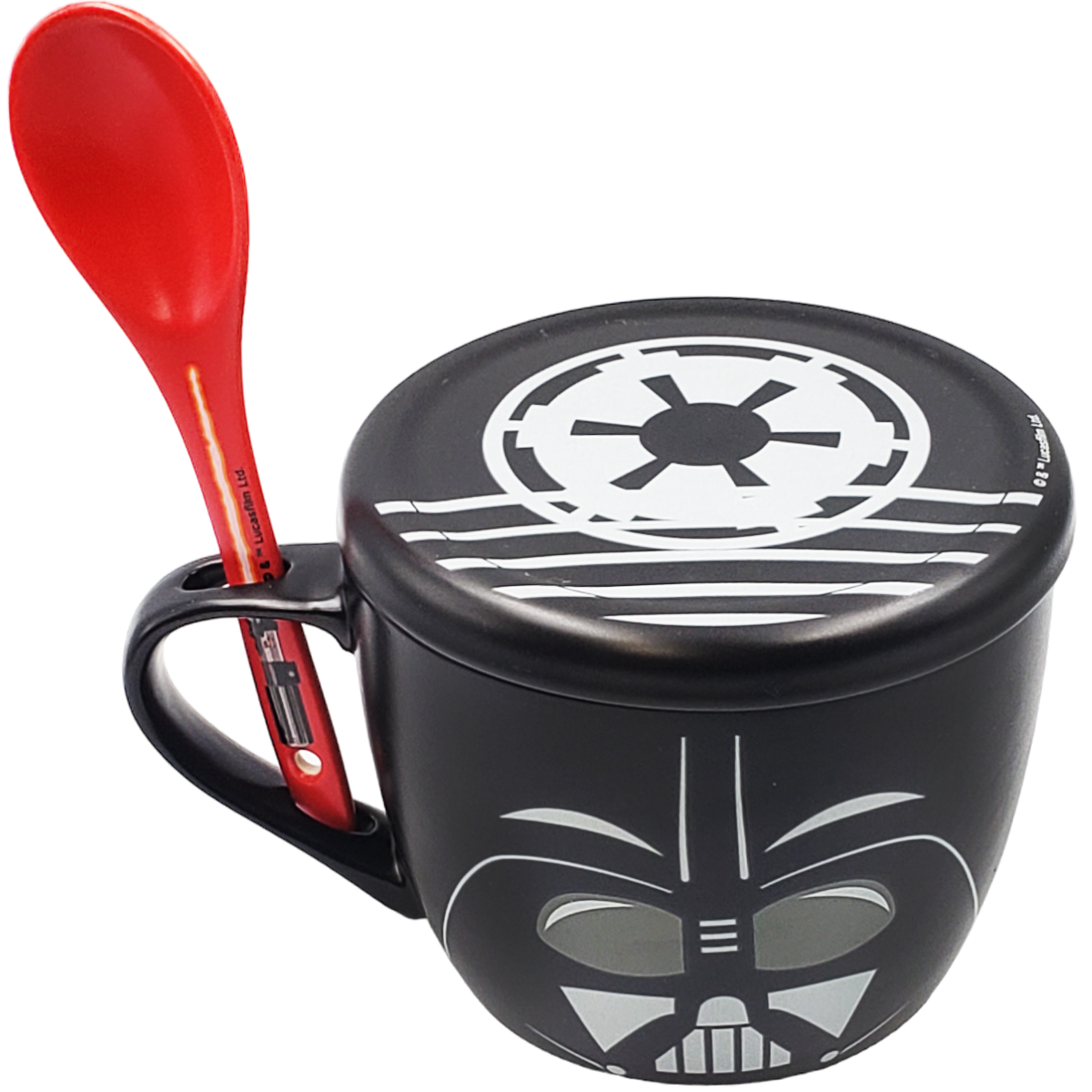 Taza jumbo sopera con tapa y cuchara Darth Vader porcelana 580 Ml