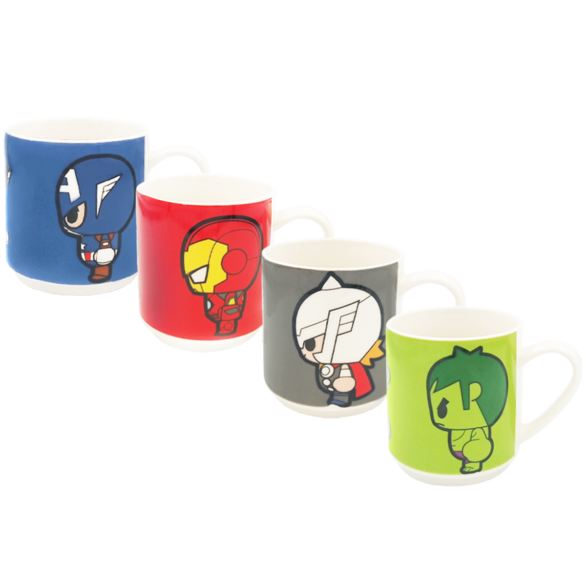 Juego de 4 tazas apilables Avengers de porcelana 330 Ml