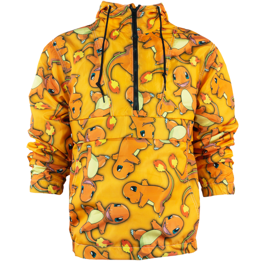 Chamarra rompevientos con cangurera y gorro Charmander