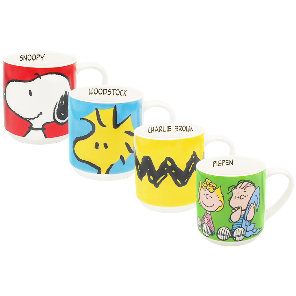 Juego de 4 tazas apilables Peanuts de porcelana 330 Ml