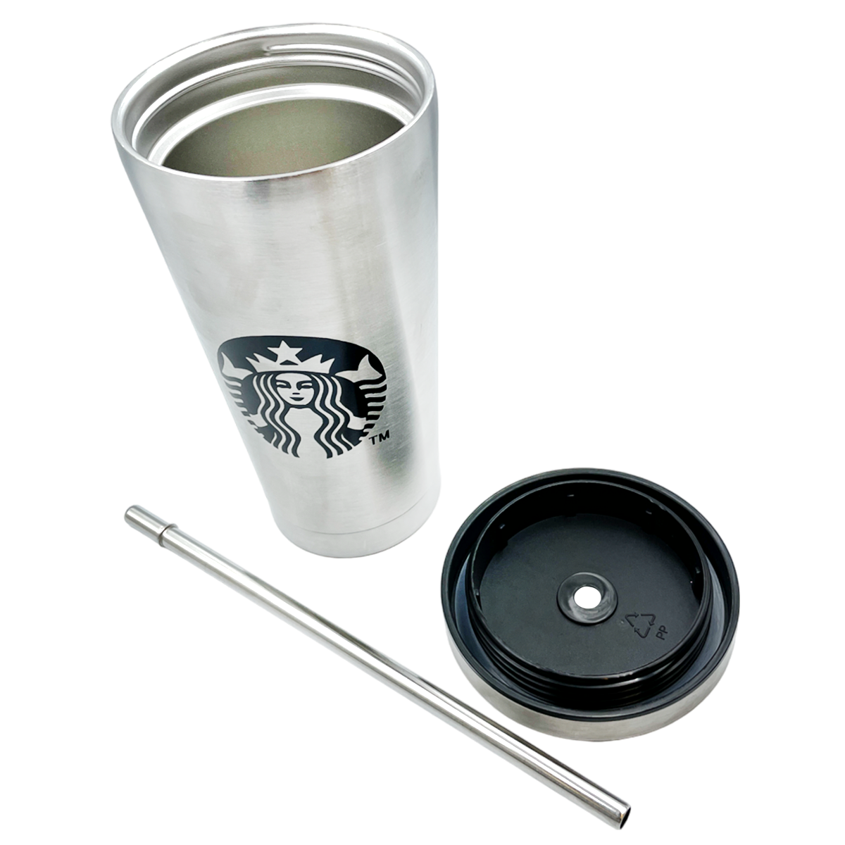 Vaso de metal con popote - Sirena