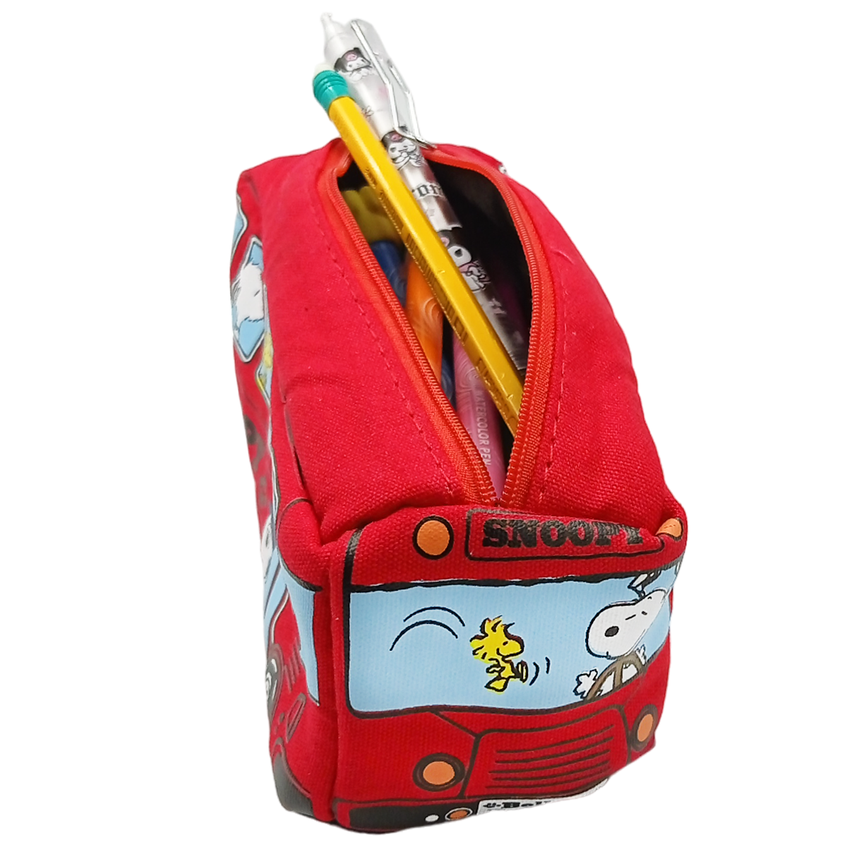 Lapicera camioncito escolar Snoopy roja