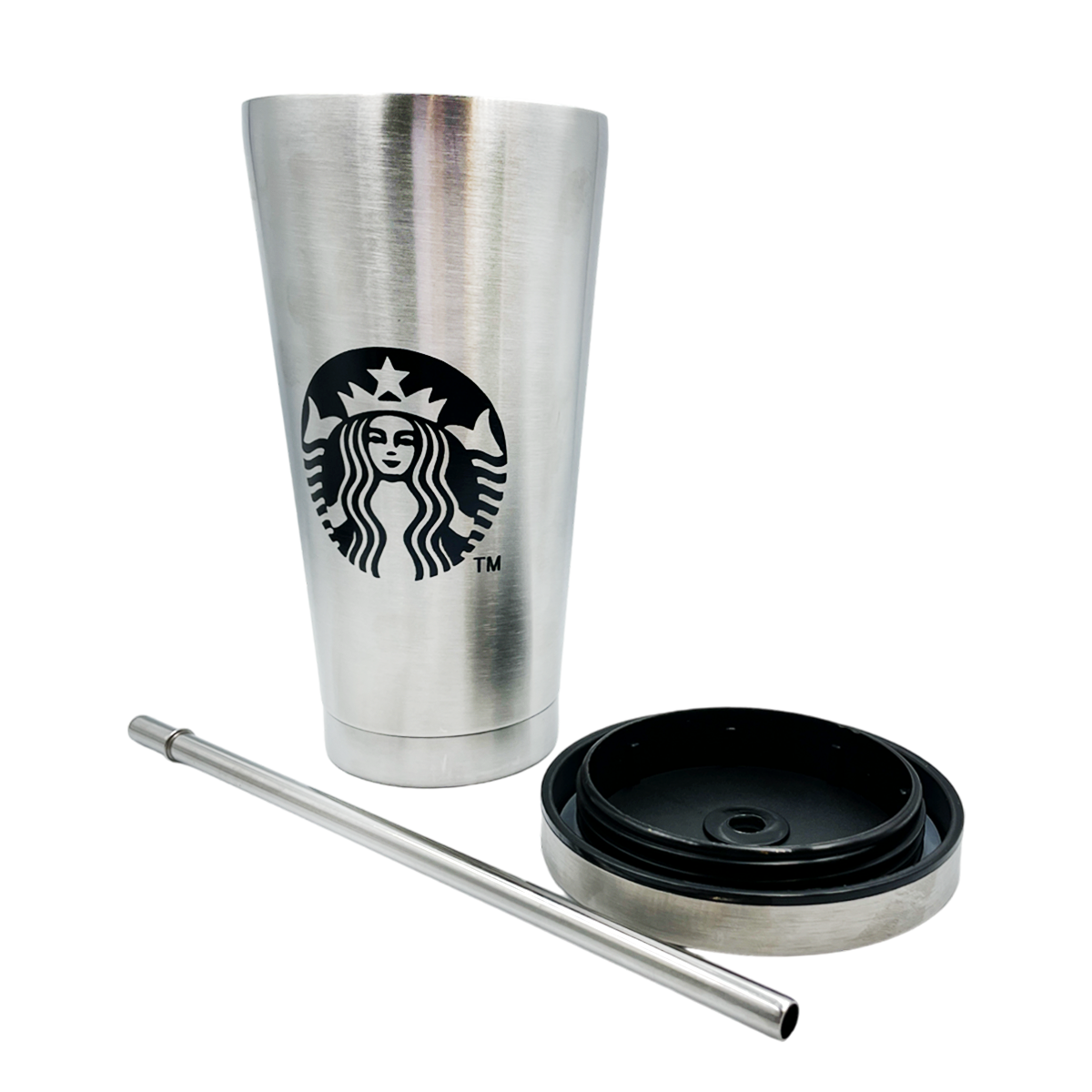 Vaso de metal con popote - Sirena