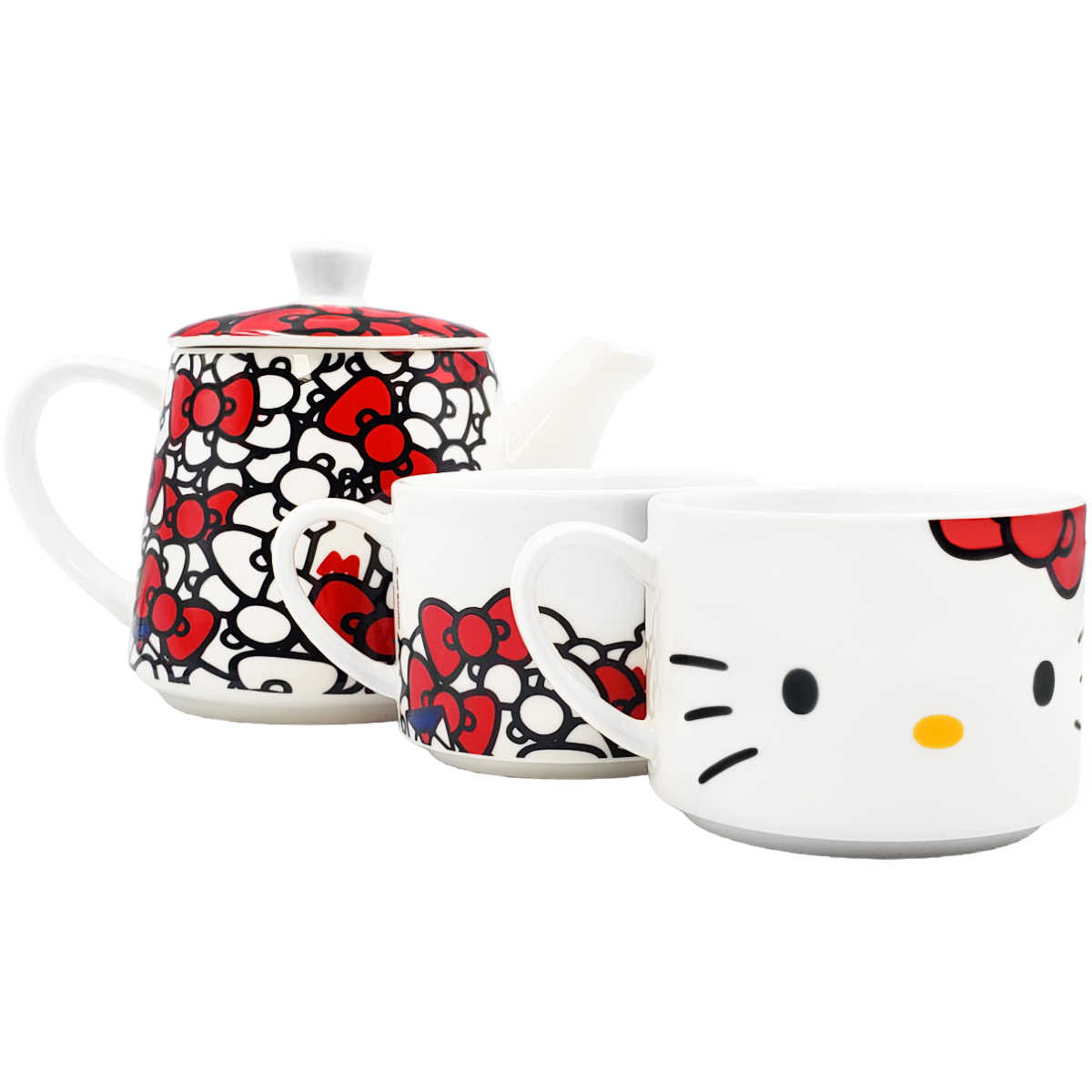 Juego de té de porcelana tetera apilable Hello Kitty