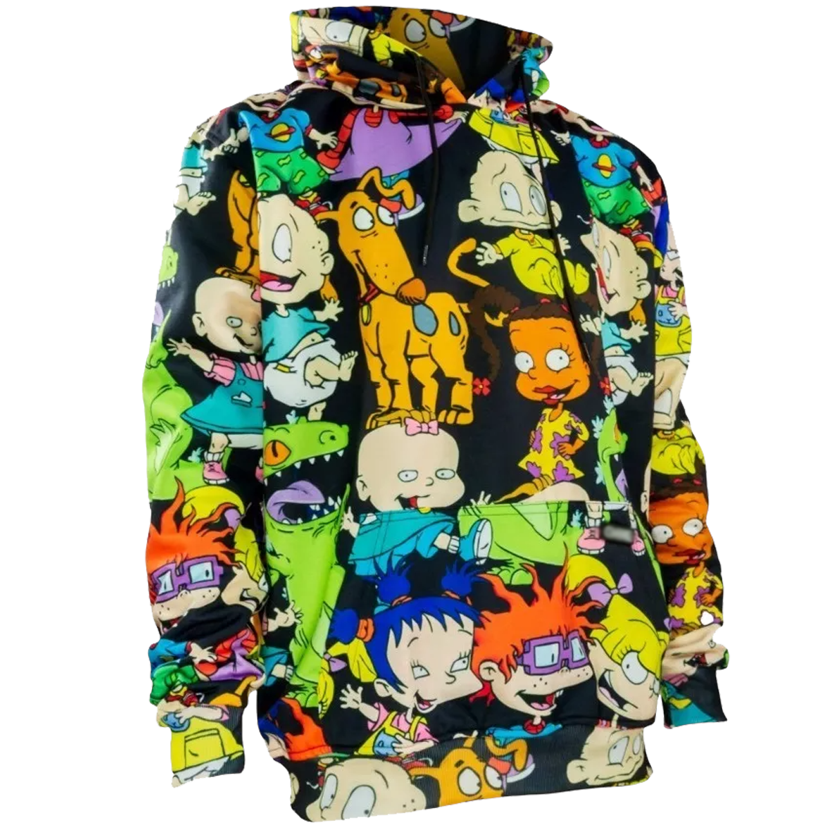 Sudadera hoddie hombre cerrada con gorro negra Rugrats Tienda Muna