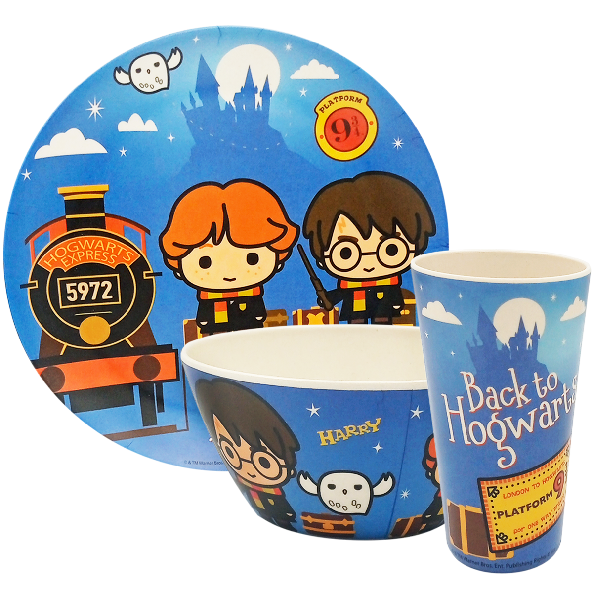 Vajilla de bambú Harry Potter animada