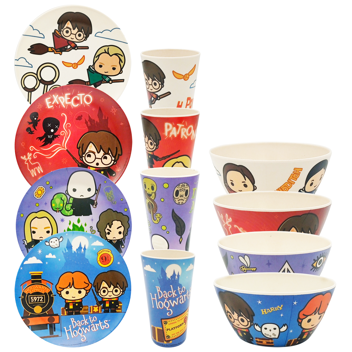 Vajilla de bambú Harry Potter animada