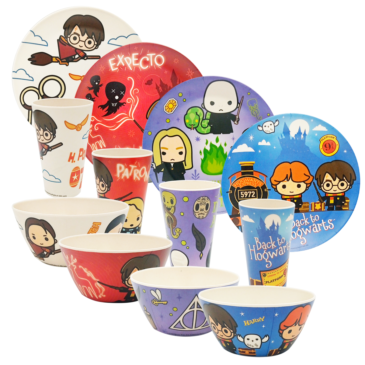 Vajilla de bambú Harry Potter animada