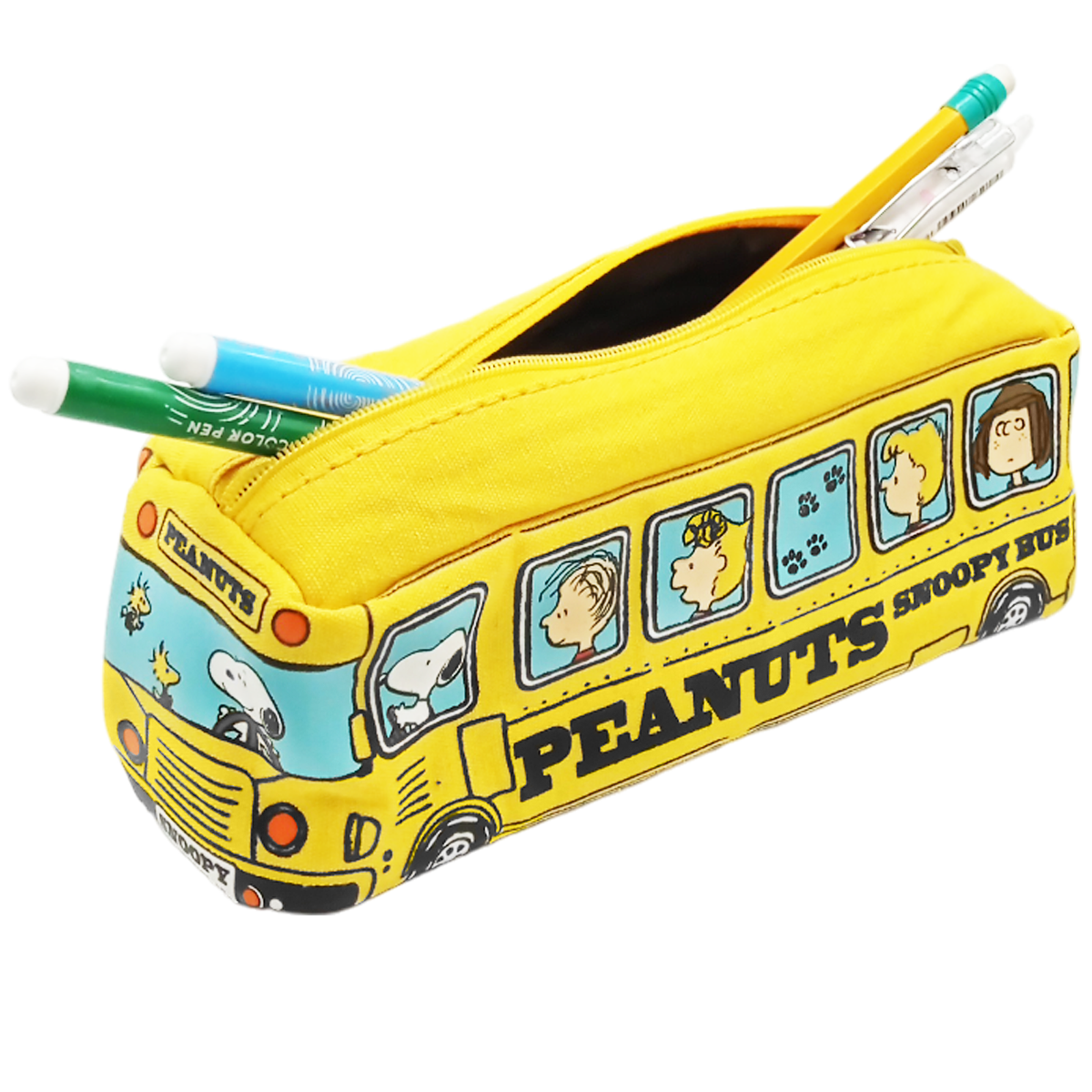 Lapicera camioncito escolar Snoopy amarilla