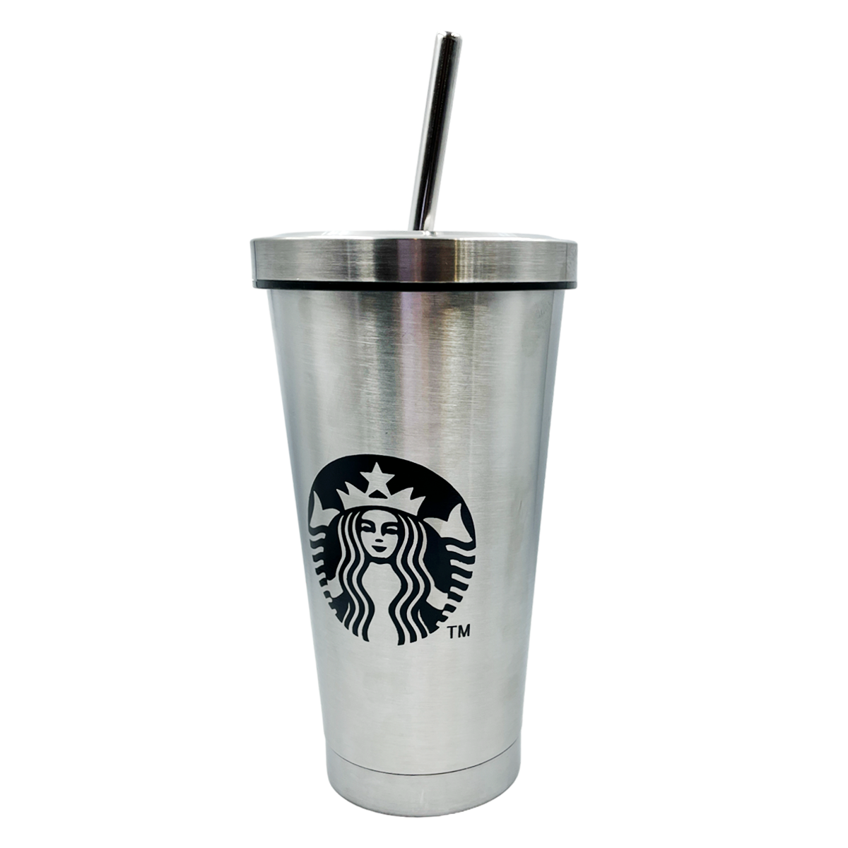 Vaso de metal con popote - Sirena