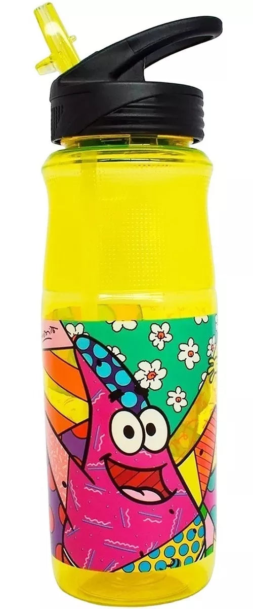 Botella portable con popote de Bob Esponja