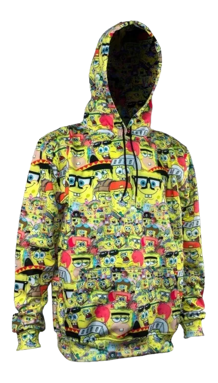 Sudadera hoddie cerrada con gorro - Bob esponja