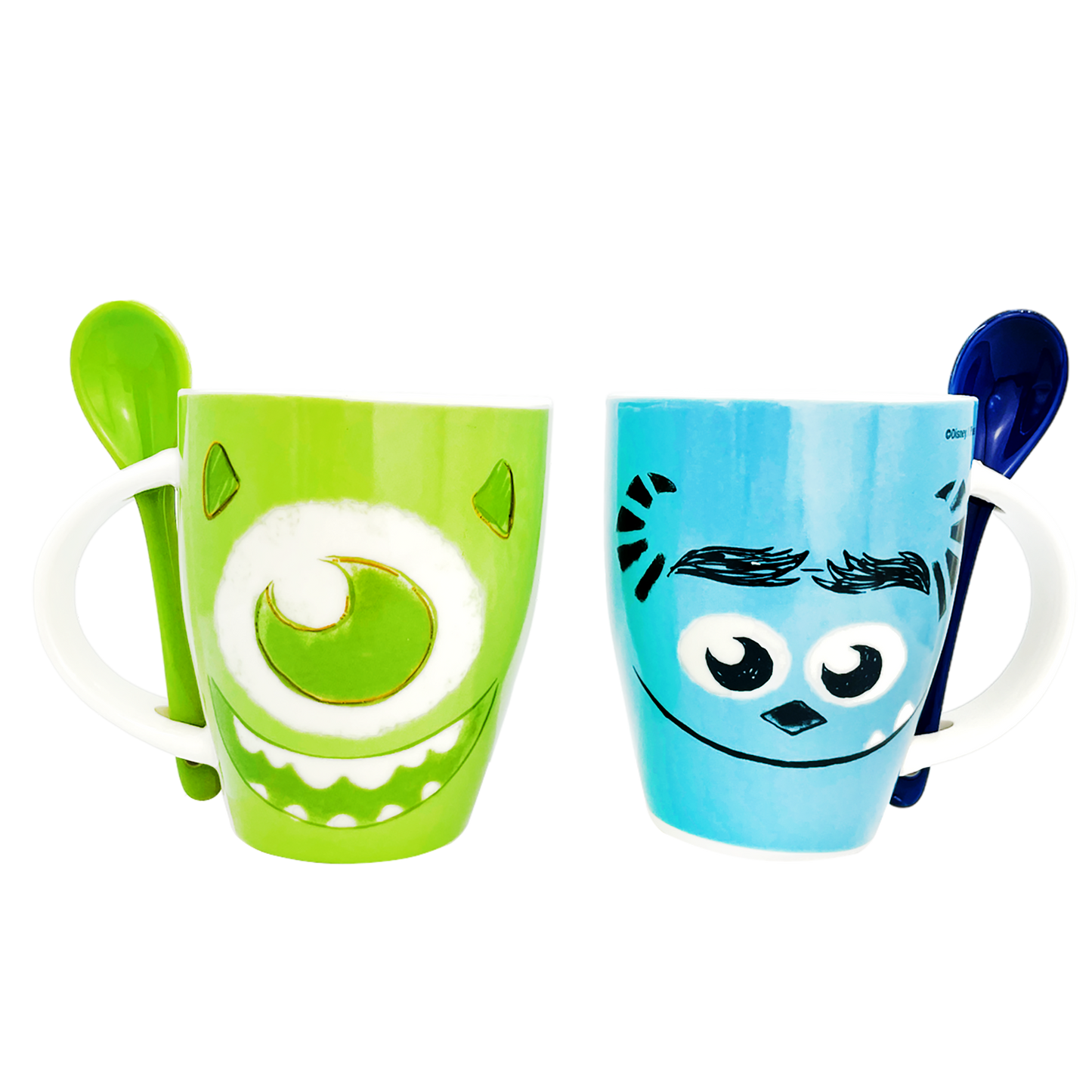 Juego de 2 Tazas de cerámica con cuchara Sulley y Mike