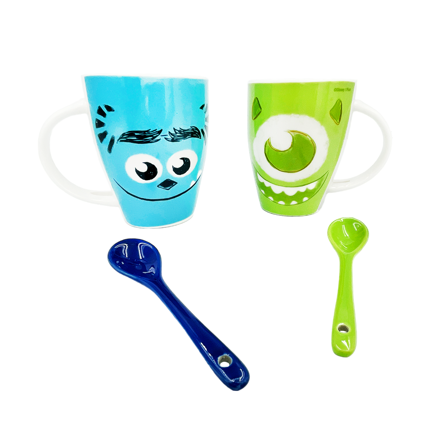 Juego de 2 Tazas de cerámica con cuchara Sulley y Mike