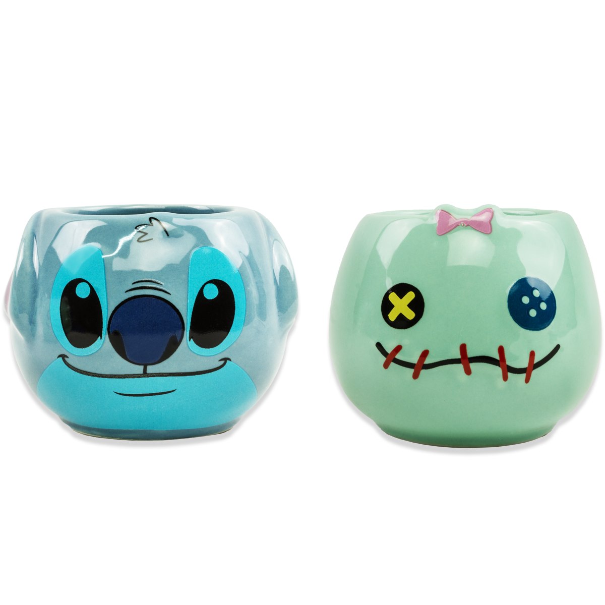 Set 2 Mini tazas dúo coleccionable Stitch y Scrump de cerámica