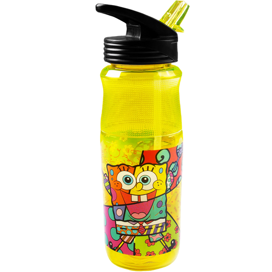 Botella portable con popote de Bob Esponja