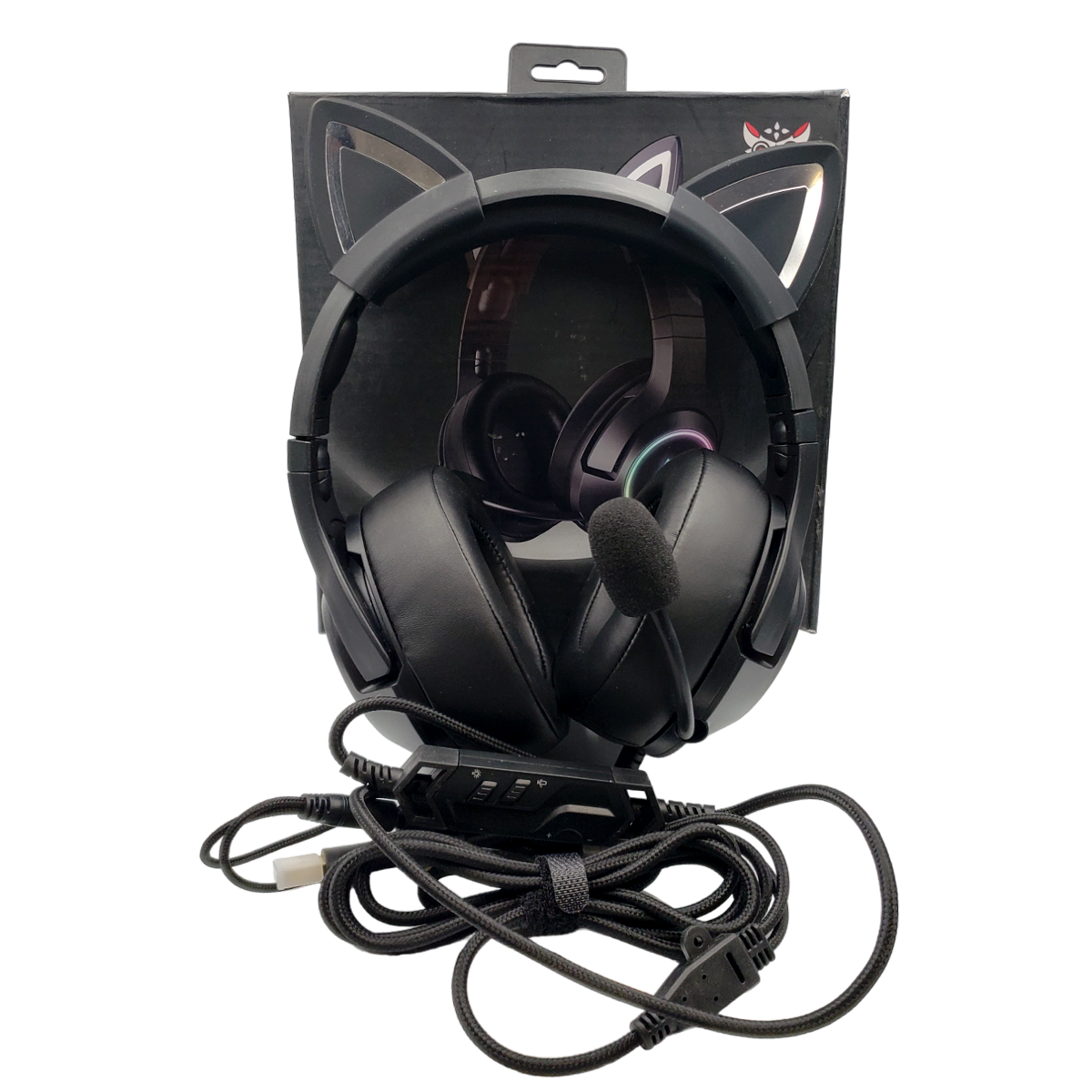 Audifonos gamer con orejas de gato de luz led