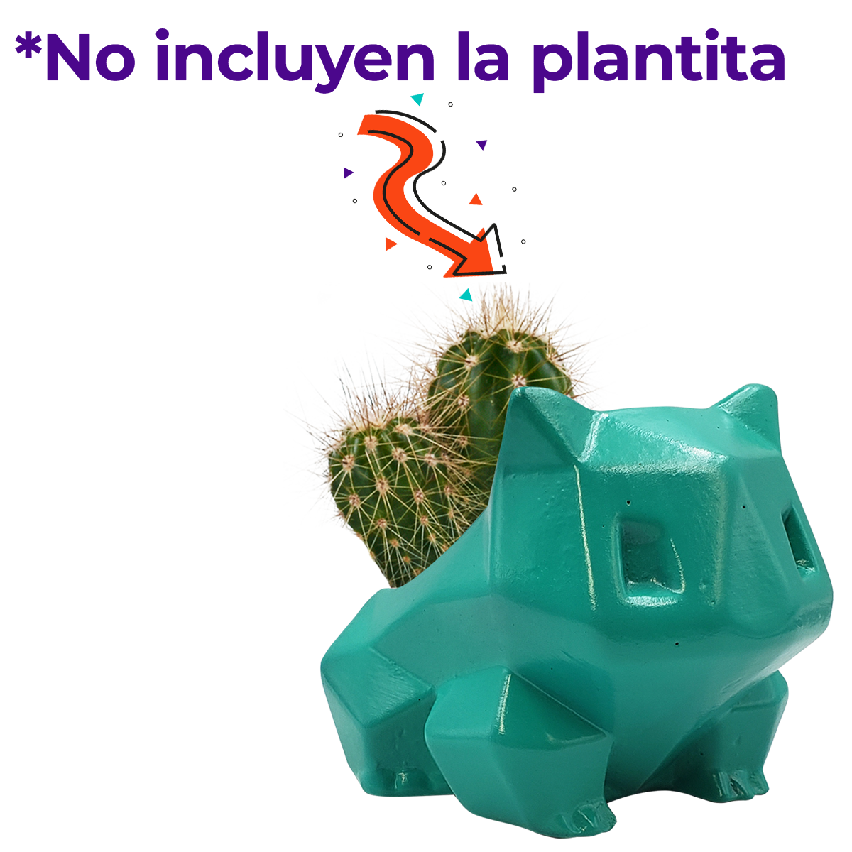 Maceta de cerámica Bulbasaur geométrico