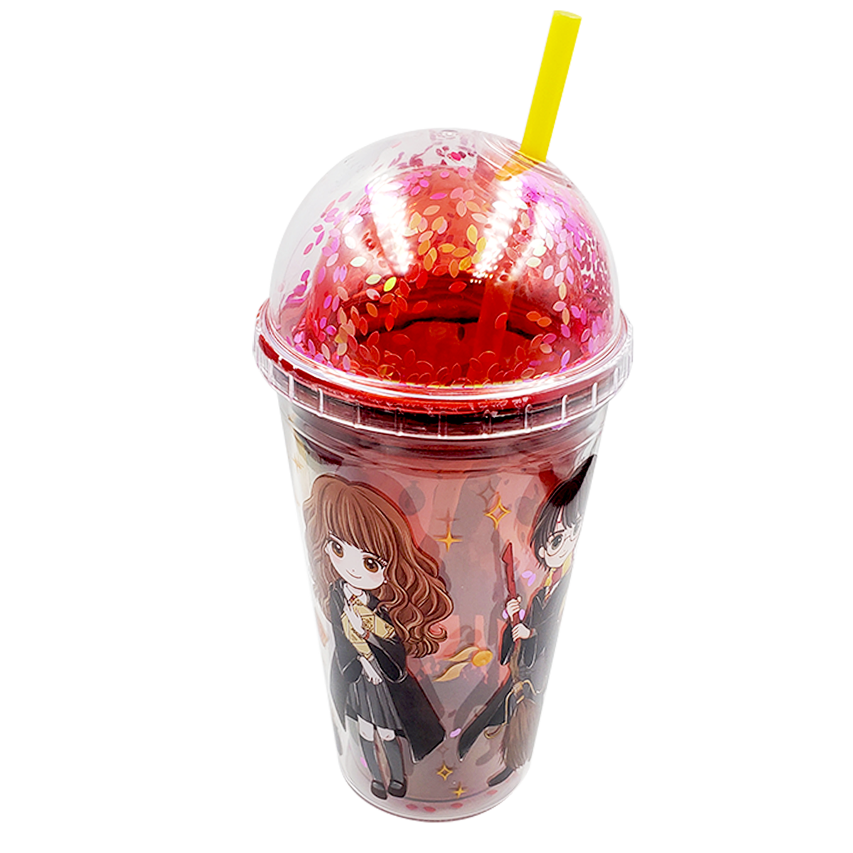 Vaso con popote doble pared Harry Potter