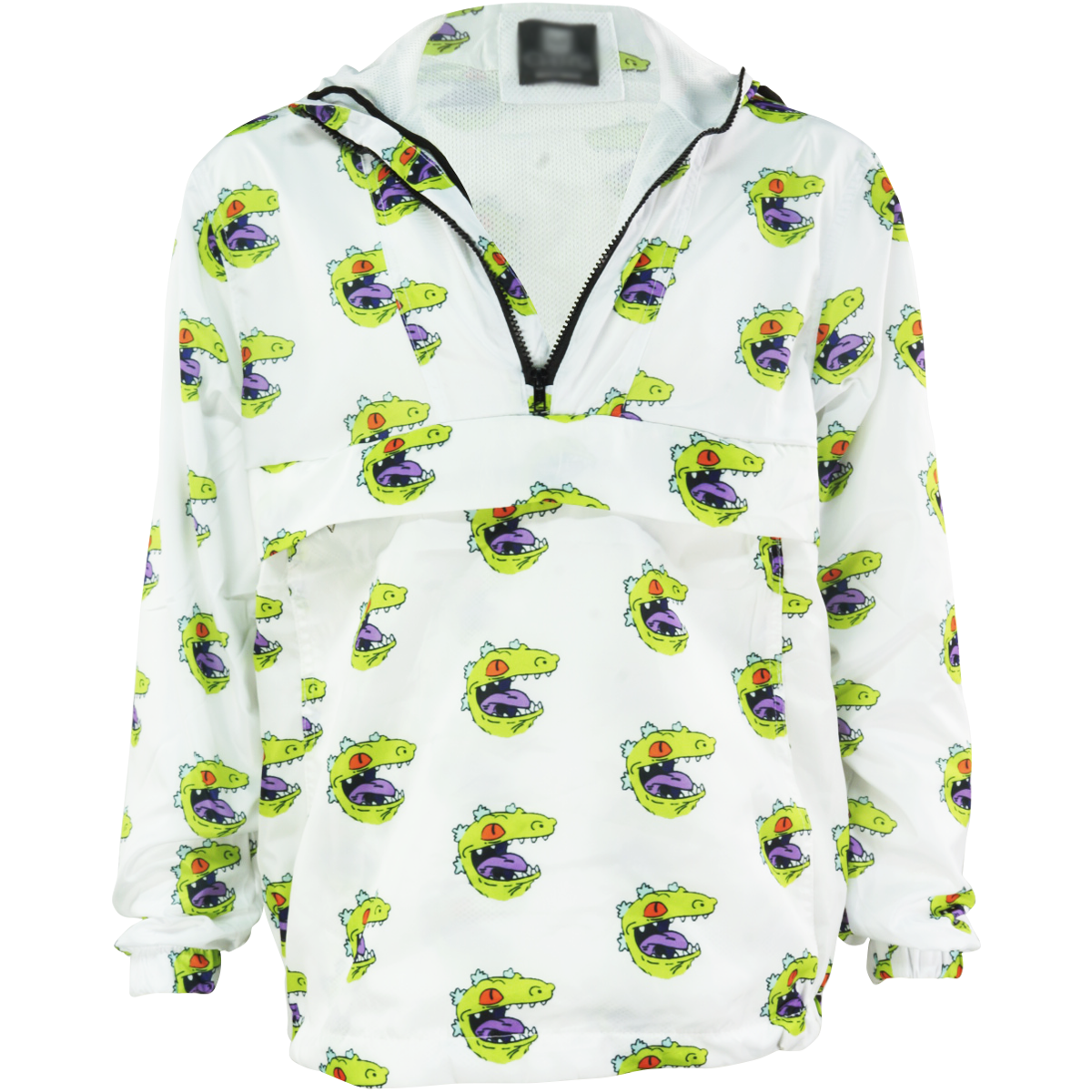 Chamarra rompevientos con cangurera y gorro Reptar