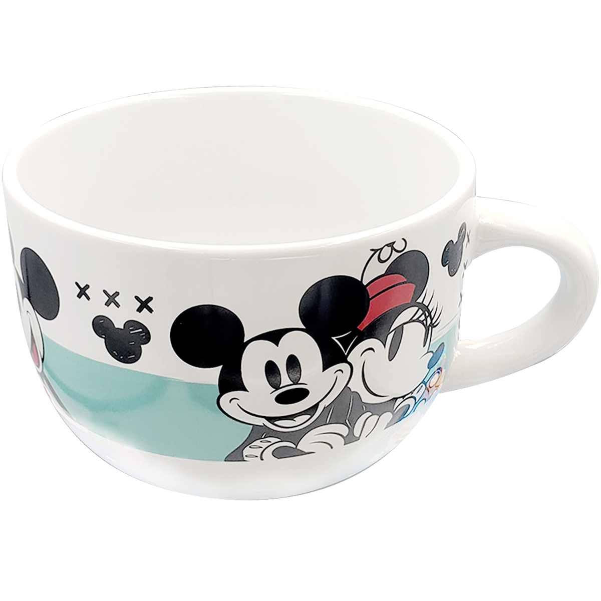 Taza jumbo cerealera de cerámica Mickey y Minnie
