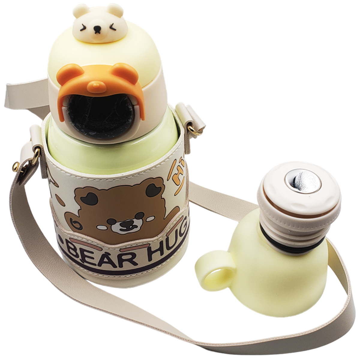 Termo de aluminio con medidor de temperatura y funda