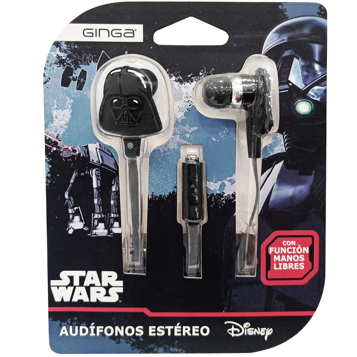 Audífonos manos libres Darth Vader Disney Star Wars sonido estéreo
