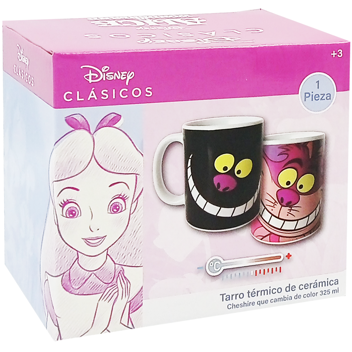 Taza térmica de cerámica de Cheshire (Cambia color con agua caliente)