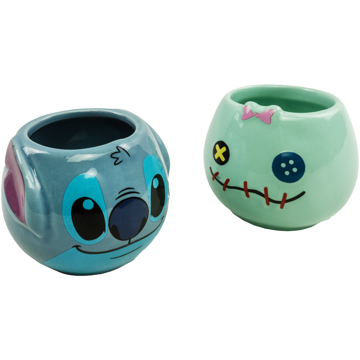 Set 2 Mini tazas dúo coleccionable Stitch y Scrump de cerámica
