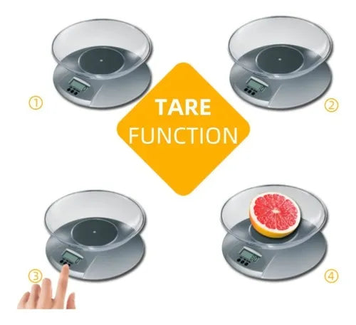 Báscula de cocina gramera con tazón alta precisión y lcd
