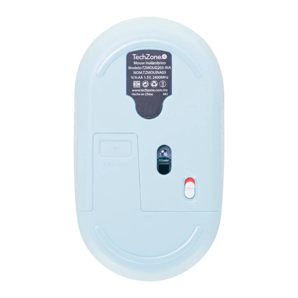 Mouse óptico inalámbrico de clic silencioso ambidiestro - Azul
